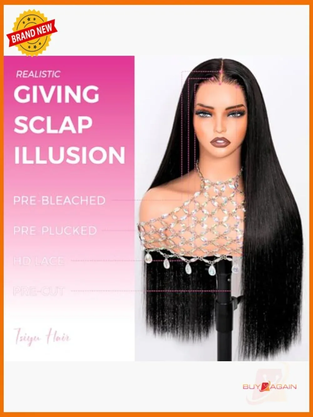 13x6 HD Lace Front Wig Human Hair 180 Density Pre Plucked Glueless Straight